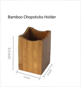 Bamboo Cooking Spatula <b>Utensil</b> <b>Holder</b> Chopsticks Flatware Counter Top <b>Holder</b> (1, 4x4x5.5-inch) - Product Image 2