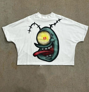 T-shirts à col montant surdimensionné personnalisés T-shirts lourds de gros Chemise unie pour hommes T-shirt coupe carrée - Product Image 5