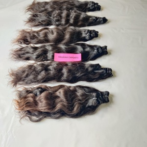 Cabello de color natural indio, máquina de mujer negra, paquete crudo de doble trama, cutícula sin procesar, cabello humano de color natural alineado - Product Image 4