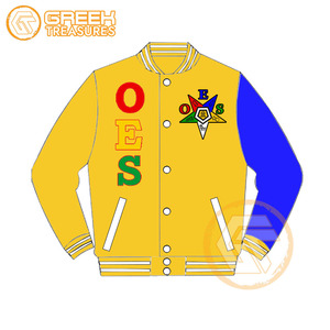 Customized Order Eastern <b>Star</b> Cotton Fleece Embroidered Varsity <b>Jacket</b> OES Breathable Quick Dry Zipper Closure Women <b>Jackets</b> - Product Image 3
