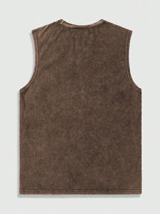 High Street Washed Camiseta sin mangas Hip Hop Casual Recorte Chaleco Streetwear Camiseta sin mangas para hombres - Product Image 2