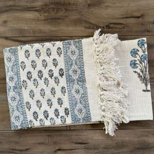 Blue Color Printed Cotton <b>Throws</b> Home Decor Wholesale <b>Throw</b> for Living Room Decor Sofa Decor Sofa <b>Throw</b> - Product Image 3