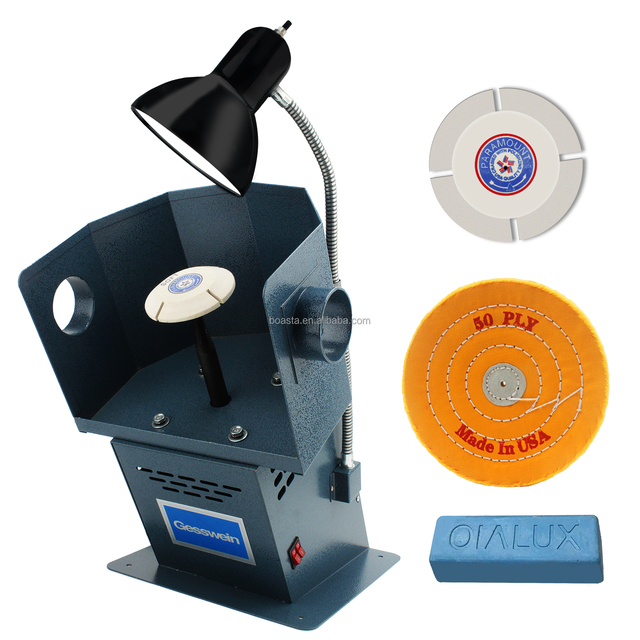 Boasta DM-4 Jewelry Bench Polishing Cleaning Machine 3450RPM Polisher Grinder with Buffing Wheels and Lamp for Metal Finishing