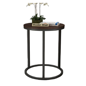 Mesa auxiliar decorativa moderna de aluminio para el hogar y la Oficina con acabado de Color marrón Base de Pilar clásica hecha a mano Tapa redonda - Product Image 4