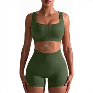 Sleeveless <b>Top</b> Casual Tracksuit Set Fitness <b>Yoga</b> Women High Waist Breathable Leggings and Bra Set with high quality - Product Image 6