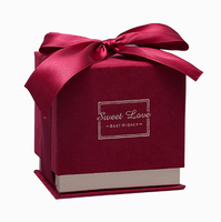 Cajas de regalo navideñas con cierre de cinta de seda para empaque de dulces, cajas de regalo para bodas, cajas rígidas de dos piezas.