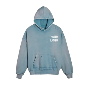 Sudadera con Capucha para Hombre, Estilo Vintage, Lavado Ácido, Talla Grande, Cierre Completo, Chaqueta Urbana, Felpa de Algodón Suave, Hombros Caídos, Estilo Urbano de Invierno - Product Image 4