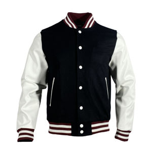 GAF Hommes Personnalisable Laine Brodée Casual Varsity Jacket Stand Collar Front Logo Winter Blank Sleeve Design Coated Processing - Product Image 6
