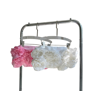 Coshe Alice haut d'été romantique moderne Floral 3D fleur embelli Skinny Fit hors épaule respirant tissé Vietnam sans col - Product Image 1