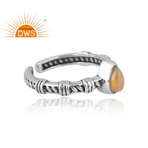 Conception chaude en argent Sterling naturel opale éthiopienne bague en pierres précieuses conception personnalisée bijoux pour femmes cadeau pour elle - Product Image 4