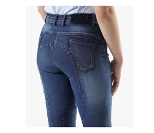 Culotte en jean antidérapante en Silicone pour femme, pantalon en jean taille haute pour l'équitation - Product Image 2