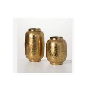 Inde laiton Pot de fleur forme ronde taille personnalisée Style mariage pièce maîtresse décoration or enduit laiton métal fleur Vase - Product Image 1