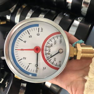 Высокое качество 80 мм черный стальной нижний Термоманометр для температуры и давления в печи OEM/ODM индивидуальная поддержка - Product Image 3