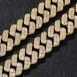 S925 Sterling Silver Cuban Link Hip Hop Bracelet Longueur Personnalisée Pleine Baguette Coupe Moissanite Diamant Élégant Bijoux Accessoire - Product Image 4