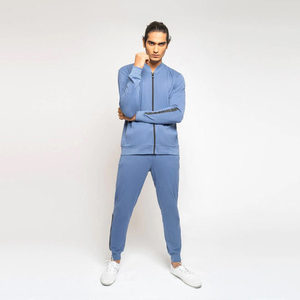 Ensemble de survêtement d'hiver personnalisé pour homme grande taille XL, imprimé logo tendance, en tissu polaire respirant, couleur unie, demi-zip pour le jogging - Product Image 4