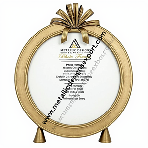 Cadre Photo Élégant Vintage Rond en Laiton Doré Élégant Classique Design Décoratif Arc Accent Moderne Table Métal Cadres Photo - Product Image 3