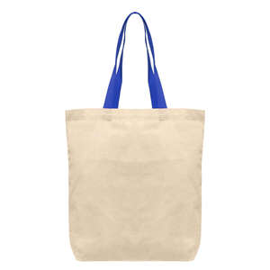 Sac fourre-tout en coton naturel avec sangles colorées, impression de votre logo personnalisé sur le sac, sac promotionnel pour entreprise, cadeau, meilleur emballage - Product Image 2