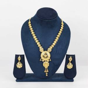 <b>Gold</b> Plated Forming <b>Long</b> <b>Necklaces</b> Special Occasion Traditional Jewelry Gift for Women Copper& Brass Chapado En Oro Oro Laminado - Product Image 1