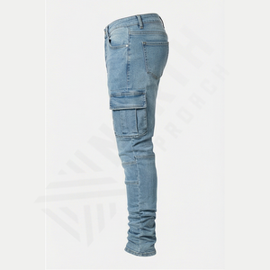 Pantalon droit unisexe d'hiver de qualité supérieure, surdimensionné, respirant, délavé au soleil, jean déchiré, pantalon en denim, vente en gros - Product Image 3