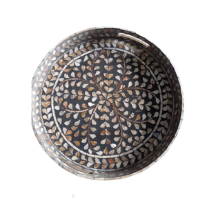 Bandeja de servicio de madera 100% hecha a mano con incrustaciones de fregona Nueva llegada Bandeja de tamaño personalizado decorativa de alta calidad de Vietnam - Product Image 4