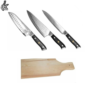 Juego de cuchillos de chef de acero Damasco para cocina profesional hecho a mano, diseño personalizado de alta calidad, corte con mango de madera dura de acero inoxidable - Product Image 4