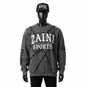 Sudadera de peso pesado para hombre, diseño de ropa de calle con acabado lavado de lana de algodón suave con logotipo bordado personalizado, sudaderas básicas - Product Image 1