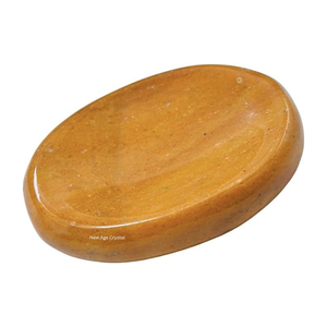 Pierre d'inquiétude en cristal de jaspe jaune pierre d'inquiétude d'amour pierre de pouce polie de haute qualité pour la guérison - Product Image 4