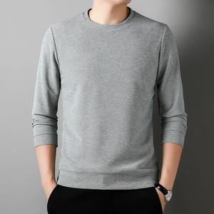 Camiseta de punto de manga larga informal de negocios para hombre, Camiseta cómoda y versátil de moda para otoño e invierno, Camiseta con cuello de Color sólido - Product Image 4