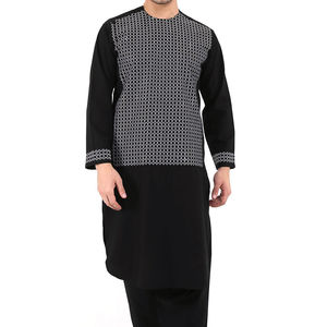 Shalwar Kameez de style afghan pour homme, couleur bleu clair, avec gilet de couleur argent, best-seller - Product Image 1