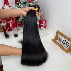 Extensiones de cabello a granel de calidad de lujo, recto, 26 '', Color Natural, trenzado vietnamita crudo, cutícula alineada, cabello a granel sin trama - Product Image 1