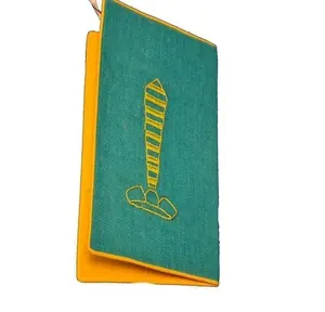 Jute File <b>Folder</b> Tote Bags with Black Zipper Eco-Friendly Logo Printing Made in Mumbai India - Product Image 1