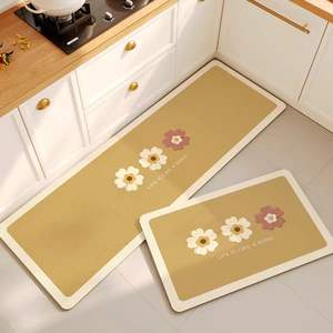 Ensemble de tapis de cuisine personnalisés à motifs floraux, antidérapants, absorbants, dessus en polyester, base en caoutchouc imperméable, rembourrés, tissés, décor personnalisé - Product Image 5