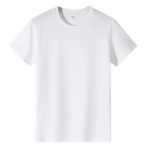 เสื้อยืดผู้ชายคุณภาพสูงผ้าฝ้ายสีขาว เสื้อยืดเปล่าขายส่งสีดำ เสื้อยืดไซส์ใหญ่ผ้าโพลีเอสเตอร์ผสมผ้าฝ้าย - Product Image 5