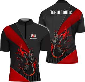 Camisetas de bolos cómodas para hombre y mujer con diseños sublimados impresos personalizados para torneos directos de fábrica - Product Image 5