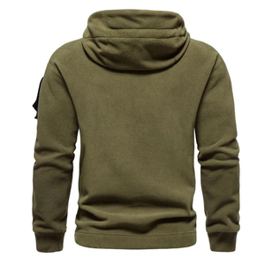 Jersey de manga larga Sudadera con capucha de mezcla de lana suave Jersey con cremalleras cortas y bolsillos laterales - Product Image 4