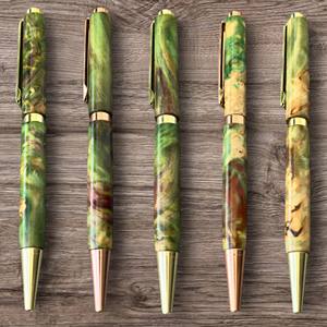 Bolígrafo de Resina Personalizado para Escuela o Negocio, Bolígrafo de Madera Estabilizada con Logotipo Personalizado Impreso - Product Image 1