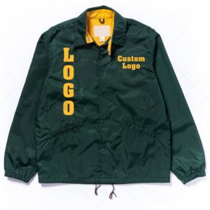 Veste de coach en nylon personnalisée avec broderie ou logo en chenille pour l'école, le collège, l'université, vêtements décontractés, veste rétro en nylon - Product Image 1