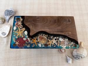 Planche à découper en bois et résine en forme d'étoile de mer artistique, cadeau unique pour les occasions spéciales, les amateurs de cuisine et les articles de décoration de cuisine - Product Image 5