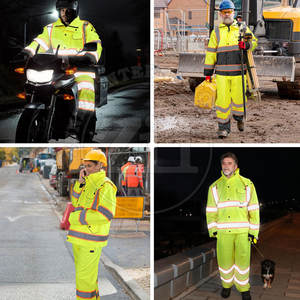 Best Selling Comfortable Premium Quality Safety Hi-Vis Reflective ANSI CLASS 1 Waterproof Logo Overall Suit <b>Cheap</b> Price - Product Image 4