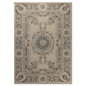 Tapis Kora en laine et viscose tufté à la main, couleur ivoire, Top-179, pour usage domestique - Product Image 1