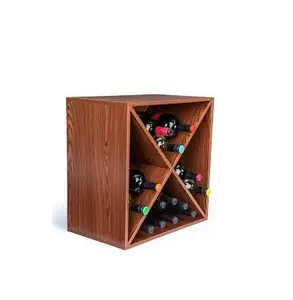 लकड़ी की बोतल स्टैंड प्राकृतिक लकड़ी रंग शराब की बोतलें प्रदर्शन बॉक्स आकार अनुकूलित शराब की बोतल रैक हस्तनिर्मित