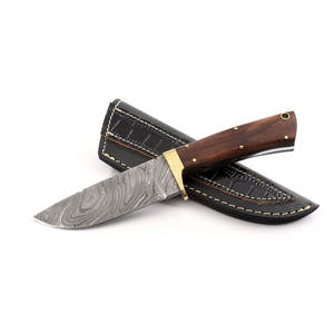 Venta directa de fábrica, hoja de acero inoxidable de Damasco y mango de madera, cuchillo de cocina táctico de supervivencia para exteriores - Product Image 2