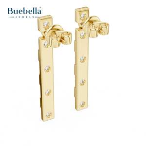 Pendientes de Plata de Ley 925 para mujer, joyería fina clásica de diamante de corte redondo, diseño personalizado al por mayor - Product Image 4