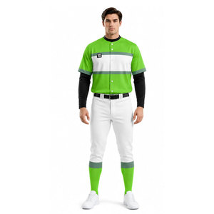 Ensemble uniforme de baseball vert et blanc pour homme, maillot personnalisé numéro 10, polyester sublimé anti-humidité, vêtements toutes saisons - Product Image 4