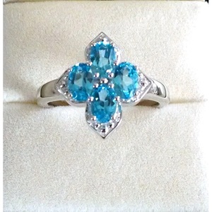 Anillo Hecho a Mano Estilo Boho para Mujer con Topacio Azul Suizo Natural Engastado en Plata de Ley 925, Joyería Fina para Uso Diario Shah Gems - Product Image 1