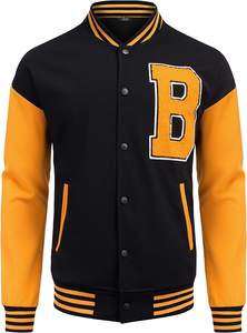 Veste de baseball brodée en chenille personnalisée OEM pour hommes manteau universitaire Letterman d'hiver en coton blouson d'aviateur à motif solide d'automne - Product Image 4