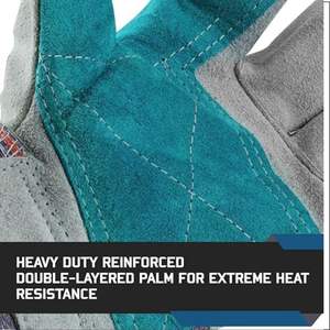 Gants de travail en cuir de vache anti-dérapants de haute qualité Protection thermique et sécurité Gants de protection thermique à usage général - Product Image 3