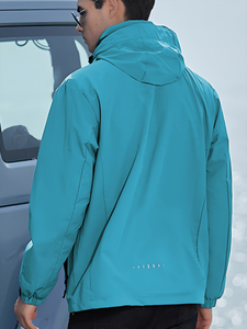 Chaqueta de Lluvia Impermeable para Hombre con Capucha Abrigo de Senderismo Ligero Rompevientos Resistente al Agua Chaqueta de Chándal para Hombre - Product Image 6