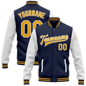 Vente en gros dans l'industrie directe Blouson bombardier blanc-noir décontracté personnalisé pour l'hiver veste Letterman - Product Image 5