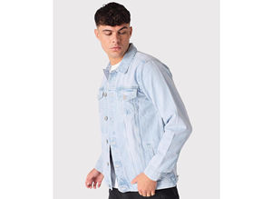 Veste en jean en coton, manteau durable mi-long, décoration boutonnée, style vintage d'hiver, lavage délavé, patchwork, streetwear - Product Image 3